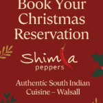 Christmas dining in Walsall at Shimla Peppers restaurant – festive South Indian cuisine and authentic Indian food in Walsall.