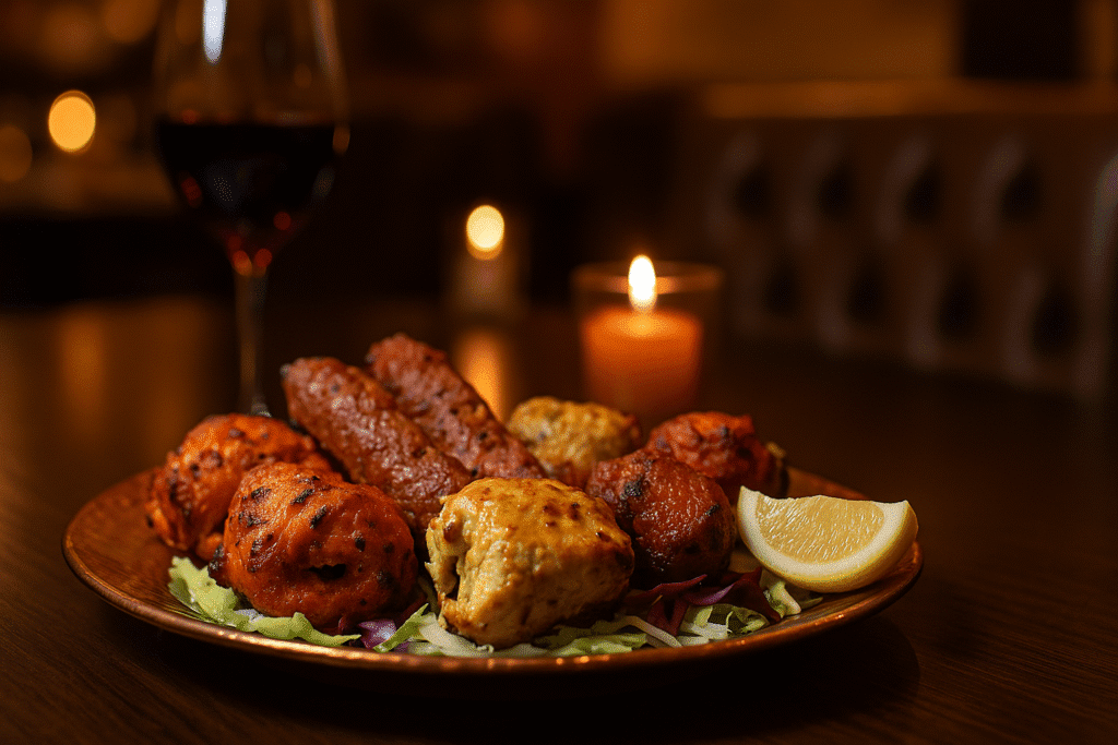 Tandoori mix grill platter served at Shimla Peppers restaurant in Walsall