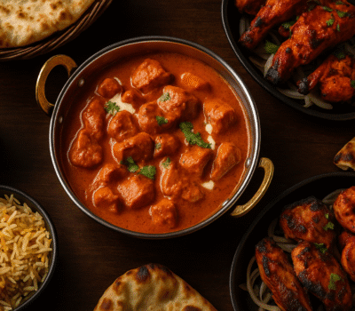 Assorted Punjabi dishes served at Shimla Peppers restaurant in Walsall